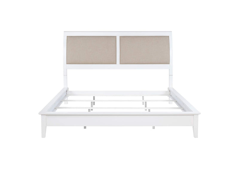 223471KE Bexhill 56-inch Upholstered Eastern King Panel Bed White