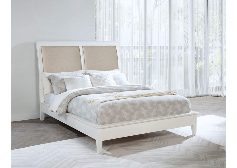223471KW Bexhill 56-inch Upholstered California King Panel Bed White