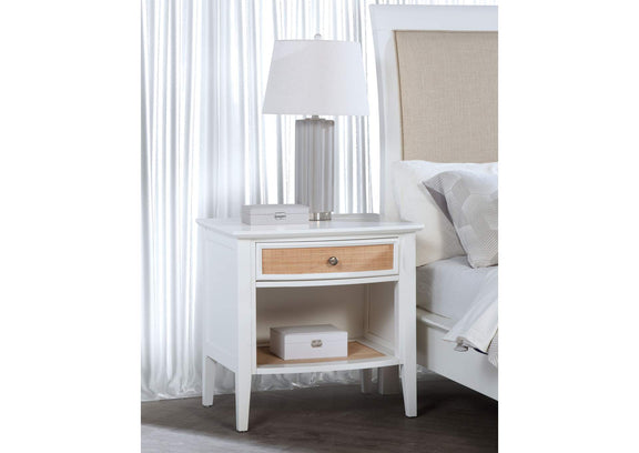 223472 Bexhill 1-drawer Nightstand Bedside Table White