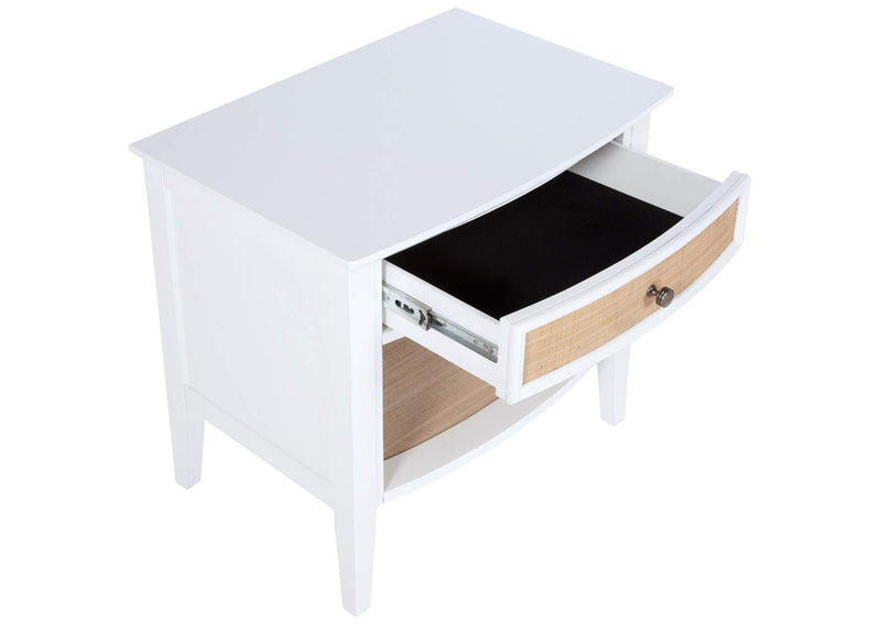 223472 Bexhill 1-drawer Nightstand Bedside Table White