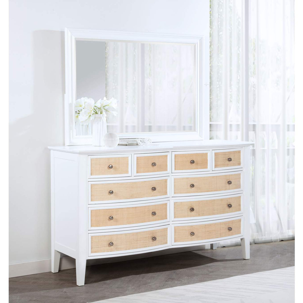 223473M Bexhill 10-drawer Dresser and Mirror White