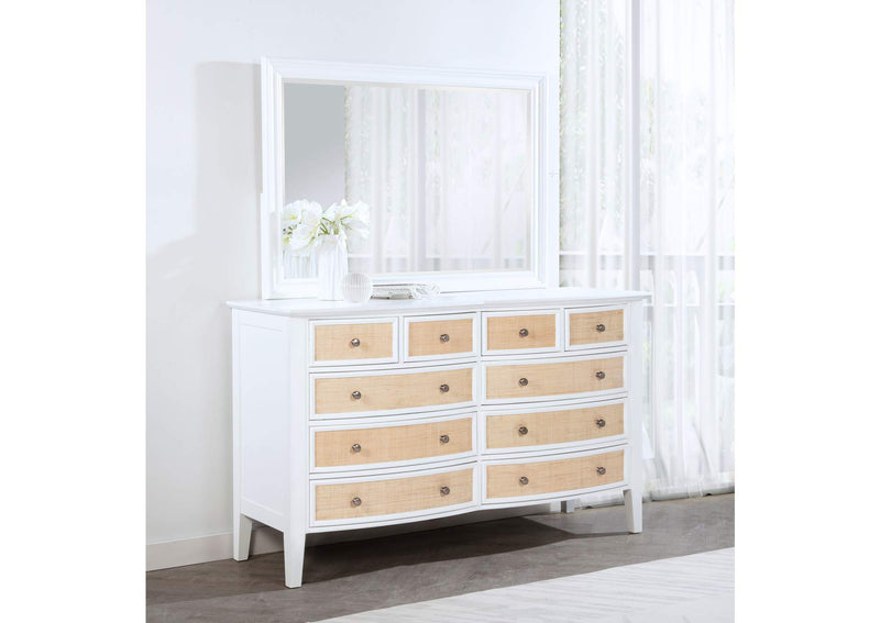 223473M Bexhill 10-drawer Dresser and Mirror White