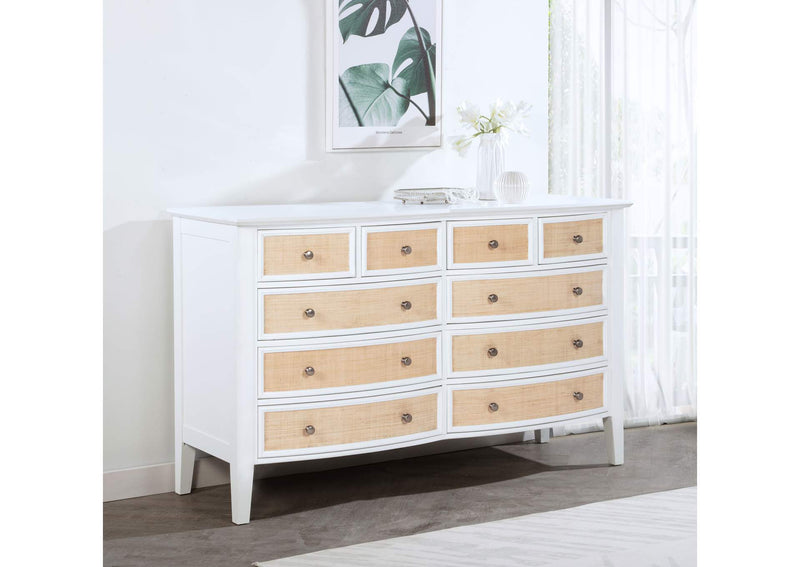 223473 Bexhill 10-drawer Dresser Cabinet White
