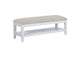 223476 Bexhill Upholstered Rectangular Bench with Shelf White