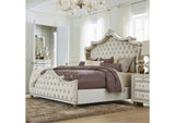 223521KE Antonella Upholstered Eastern King Panel Bed Ivory and Camel