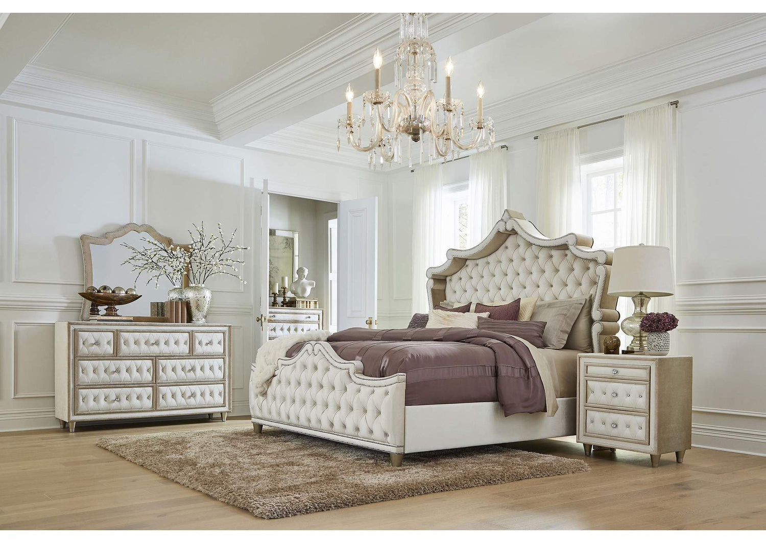Antonella 5-piece Queen Bedroom Set Ivory