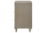 223522 Antonella Upholstered 3-drawer Nightstand Ivory and Camel
