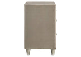 223522 Antonella Upholstered 3-drawer Nightstand Ivory and Camel