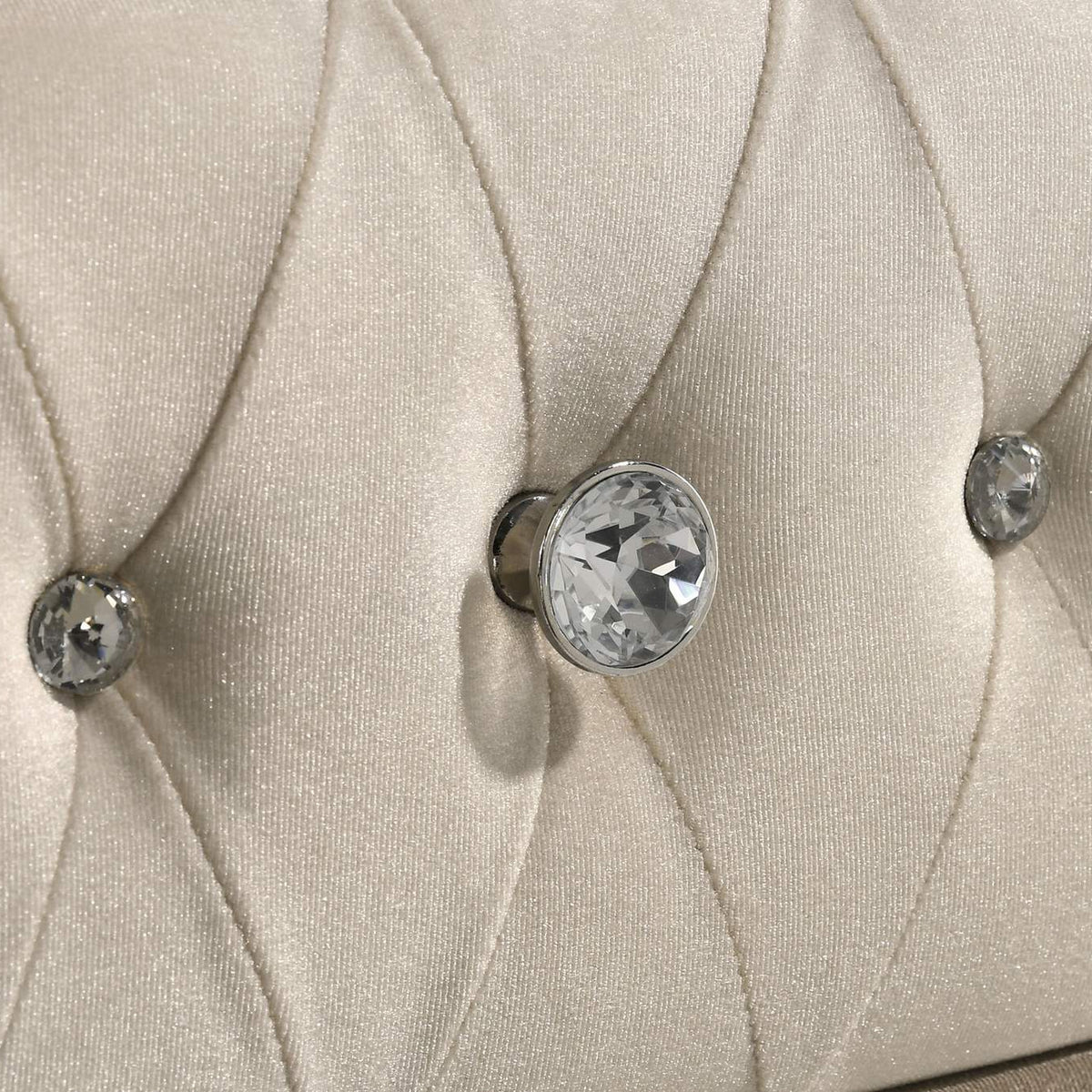 223522 Antonella Upholstered 3-drawer Nightstand Ivory and Camel