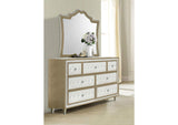 223523M Antonella 7-drawer Upholstered Dresser with Mirror Ivory