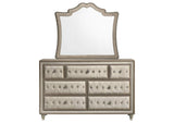 223523M Antonella 7-drawer Upholstered Dresser with Mirror Ivory