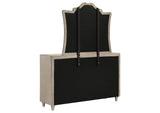 223523M Antonella 7-drawer Upholstered Dresser with Mirror Ivory