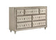 223523 Antonella 7-drawer Upholstered Dresser Ivory and Camel