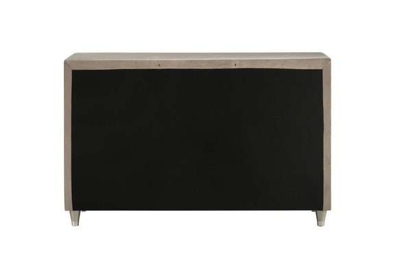 223523 Antonella 7-drawer Upholstered Dresser Ivory and Camel