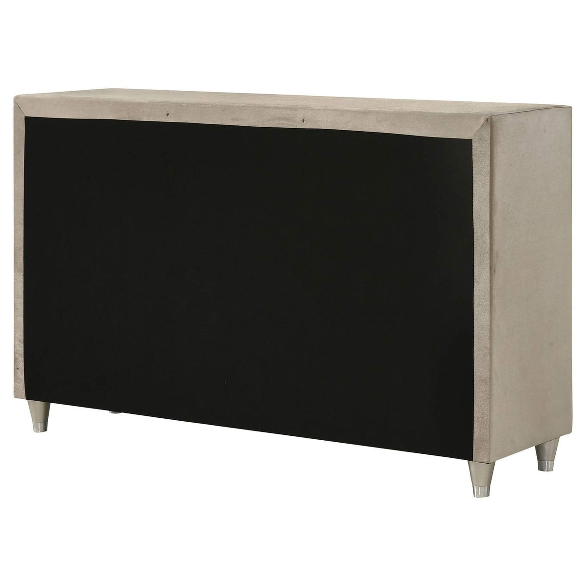 223523 Antonella 7-drawer Upholstered Dresser Ivory and Camel