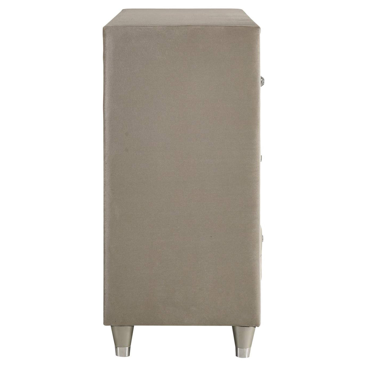 223523 Antonella 7-drawer Upholstered Dresser Ivory and Camel