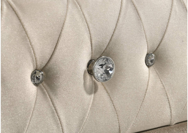 223523 Antonella 7-drawer Upholstered Dresser Ivory and Camel