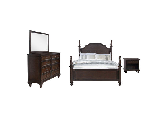223631KE-S4 Andover 4-piece Eastern King Bedroom Set Dark Oak