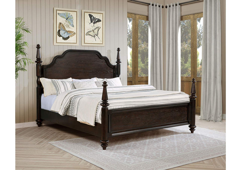 223631KE Andover 63-inch Four Poster Eastern King Bed Dark Oak