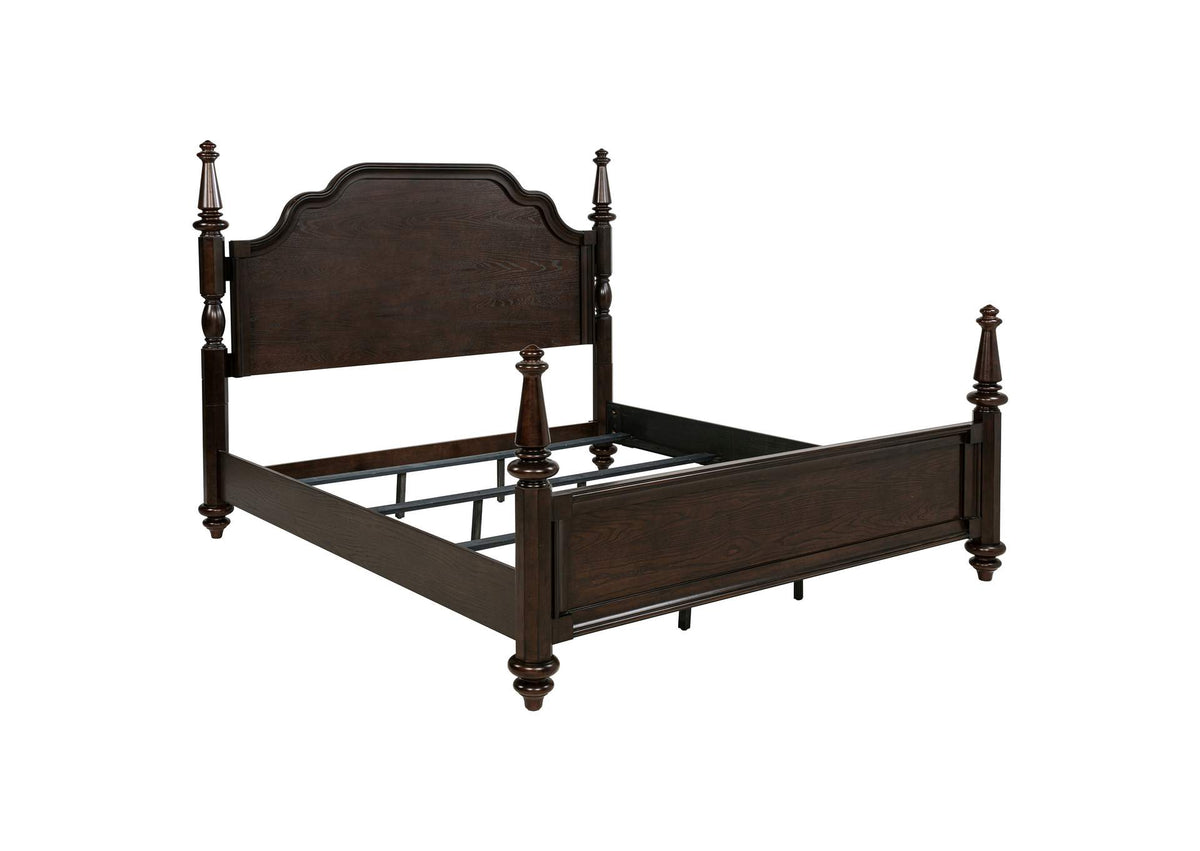 223631KE Andover 63-inch Four Poster Eastern King Bed Dark Oak