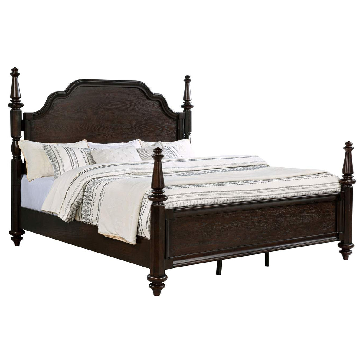 223631KE Andover 63-inch Four Poster Eastern King Bed Dark Oak