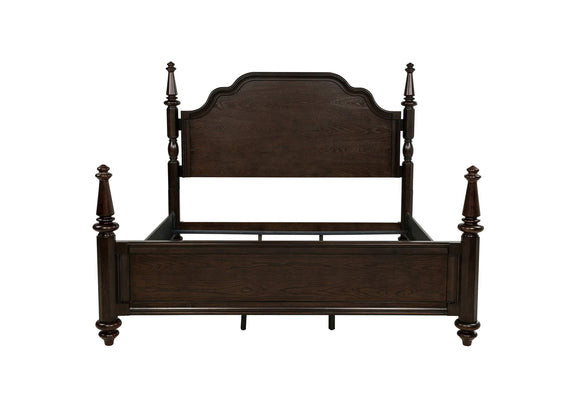 223631KE Andover 63-inch Four Poster Eastern King Bed Dark Oak
