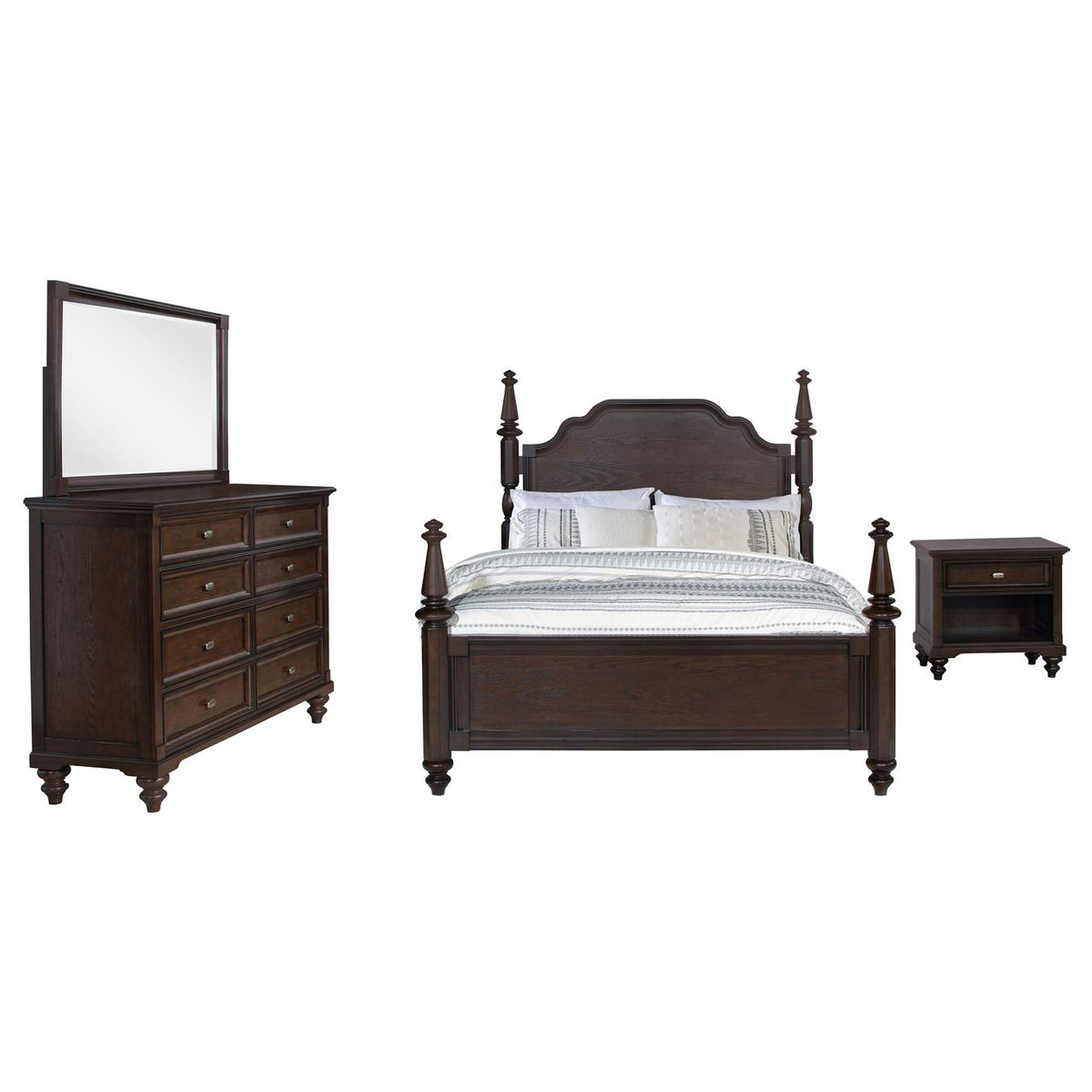 223631KW-S4 Andover 4-piece California King Bedroom Set Dark Oak