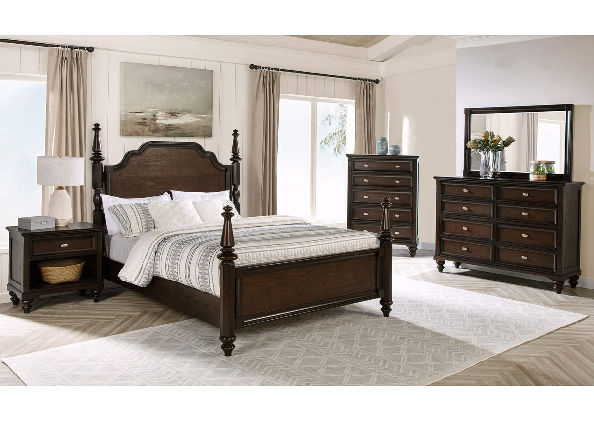 223631KW-S5 Andover 5-piece California King Bedroom Set Dark Oak