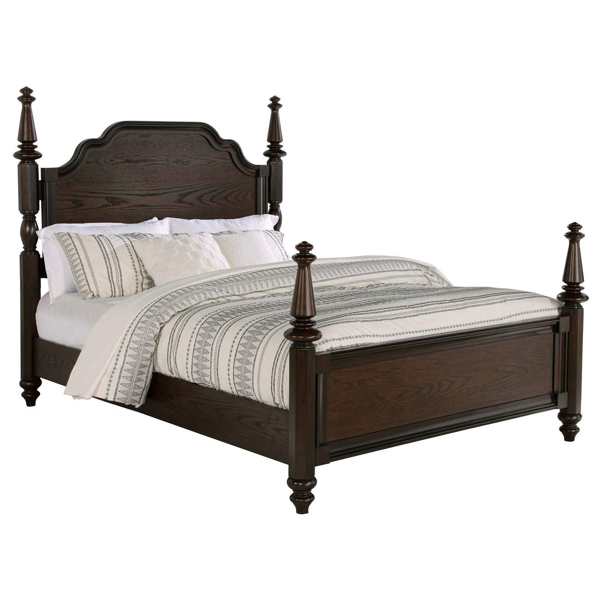 223631KW Andover 63-inch Four Poster California King Bed Dark Oak