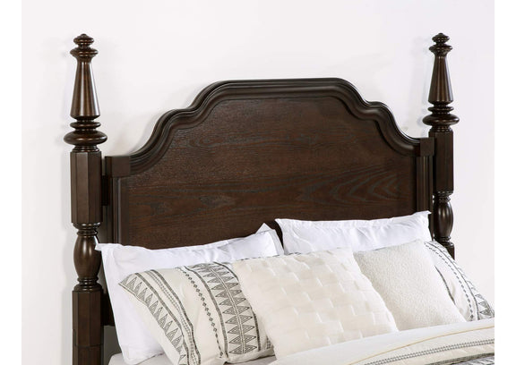 223631KW Andover 63-inch Four Poster California King Bed Dark Oak