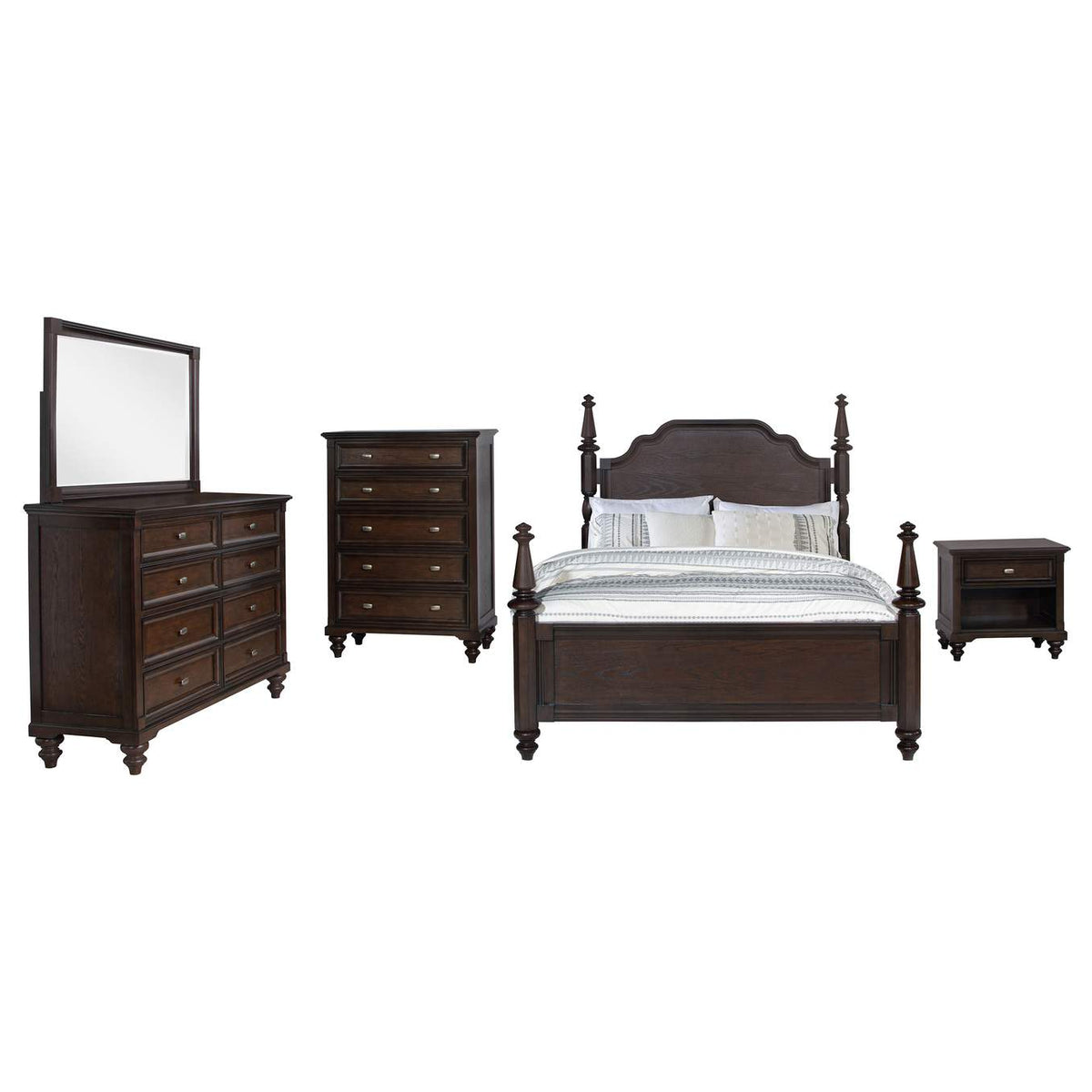 223631Q-S5 Andover 5-piece Queen Bedroom Set Dark Oak