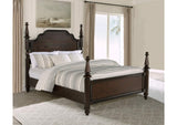 223631Q Andover 63-inch Four Poster Queen Bed Dark Oak