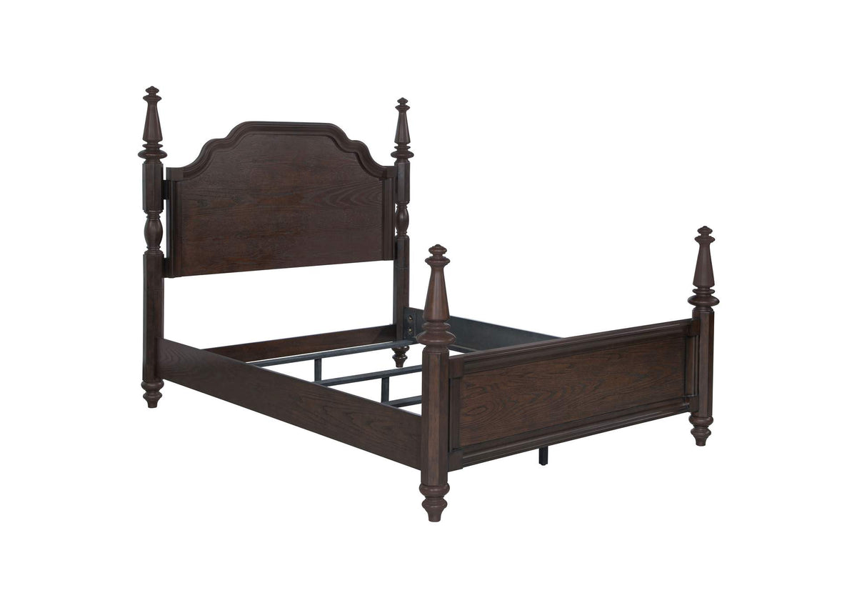 223631Q Andover 63-inch Four Poster Queen Bed Dark Oak