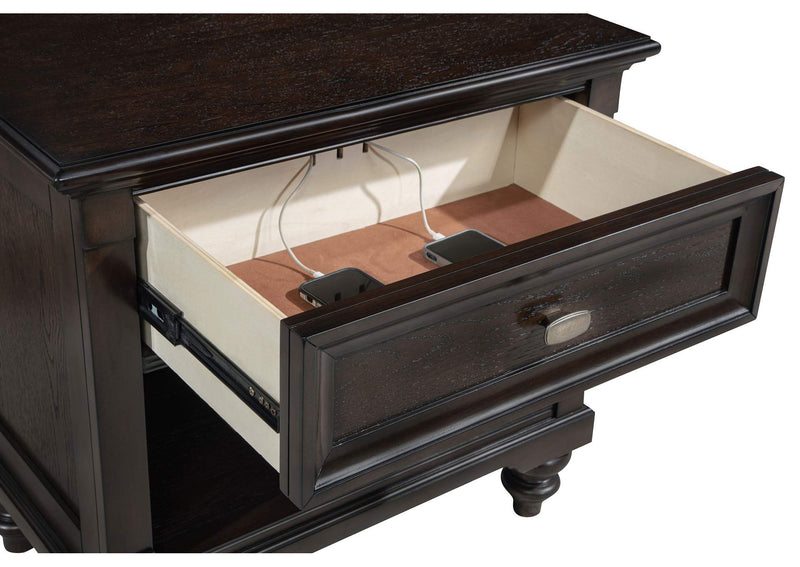 223632 Andover 1-drawer Nightstand Bedside Table Dark Oak