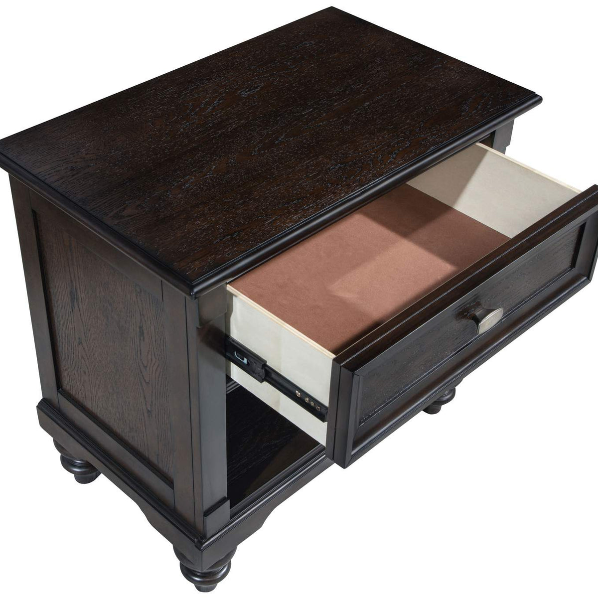 223632 Andover 1-drawer Nightstand Bedside Table Dark Oak