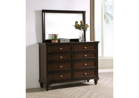 223633M Andover 8-drawer Dresser and Mirror Dark Oak