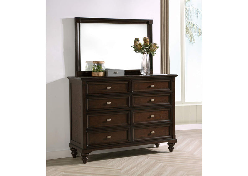 223633M Andover 8-drawer Dresser and Mirror Dark Oak