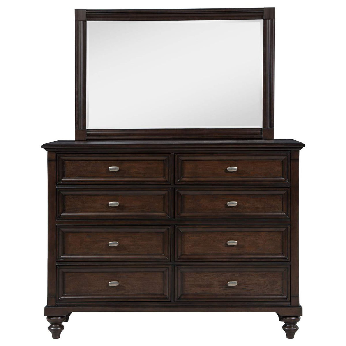 223633M Andover 8-drawer Dresser and Mirror Dark Oak
