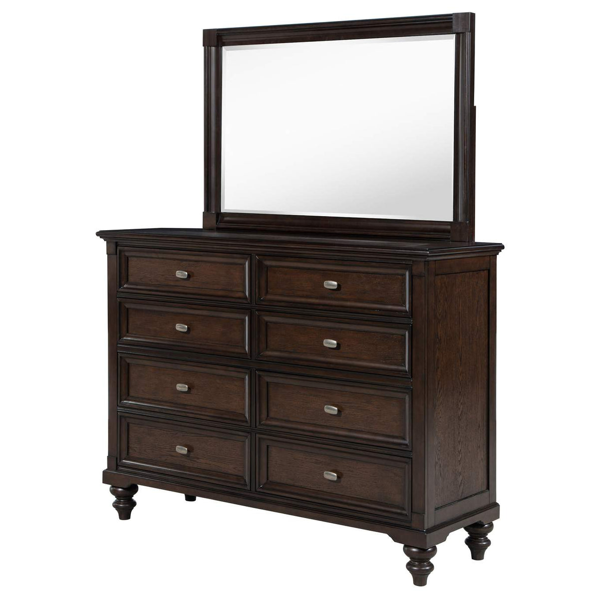 223633M Andover 8-drawer Dresser and Mirror Dark Oak