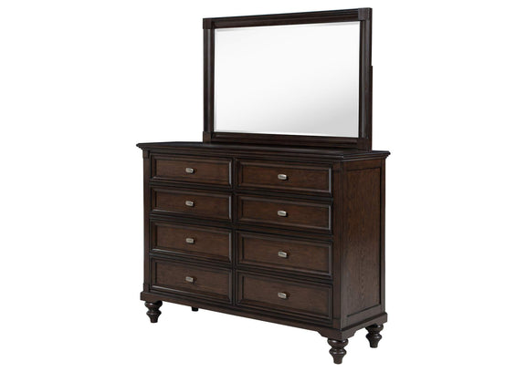 223633M Andover 8-drawer Dresser and Mirror Dark Oak