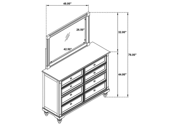223633M Andover 8-drawer Dresser and Mirror Dark Oak