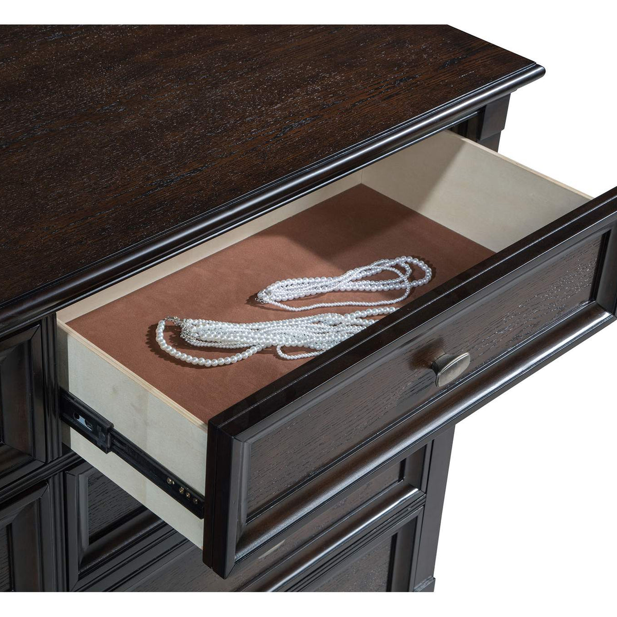223633 Andover 8-drawer Dresser Cabinet Dark Oak