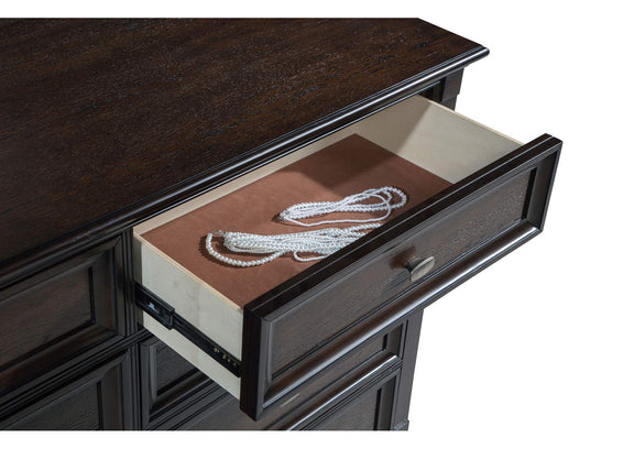 223633 Andover 8-drawer Dresser Cabinet Dark Oak
