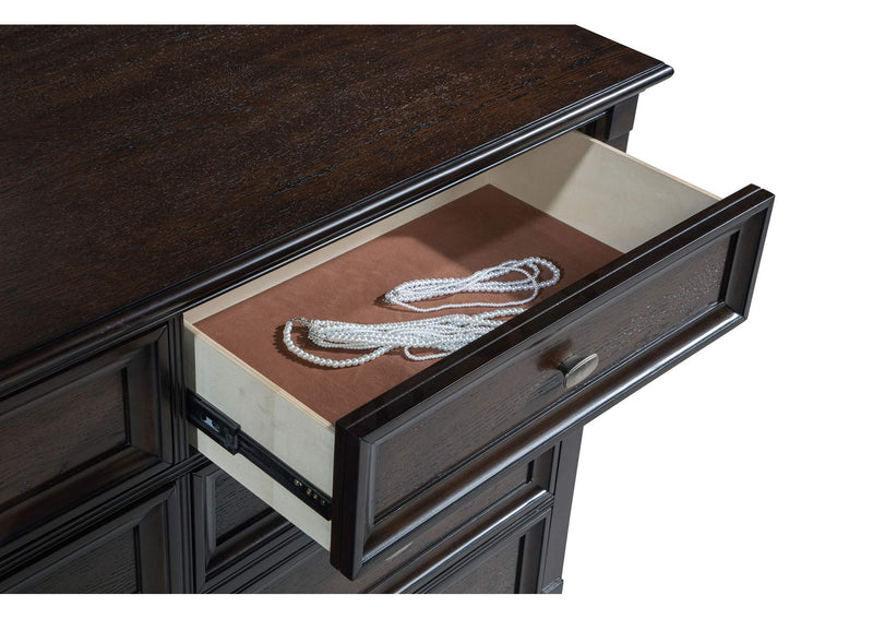 223633 Andover 8-drawer Dresser Cabinet Dark Oak