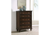 223635 Andover 5-drawer Chest of Drawers Dark Oak
