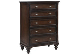 223635 Andover 5-drawer Chest of Drawers Dark Oak