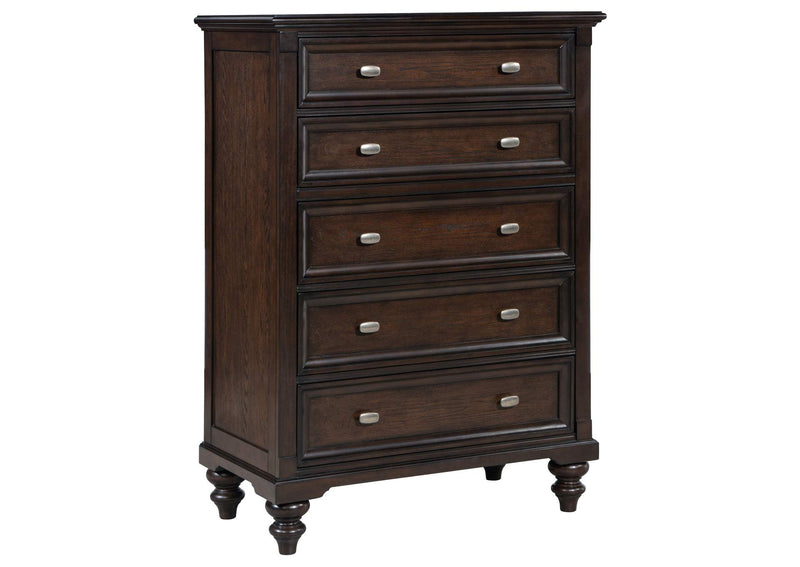 223635 Andover 5-drawer Chest of Drawers Dark Oak