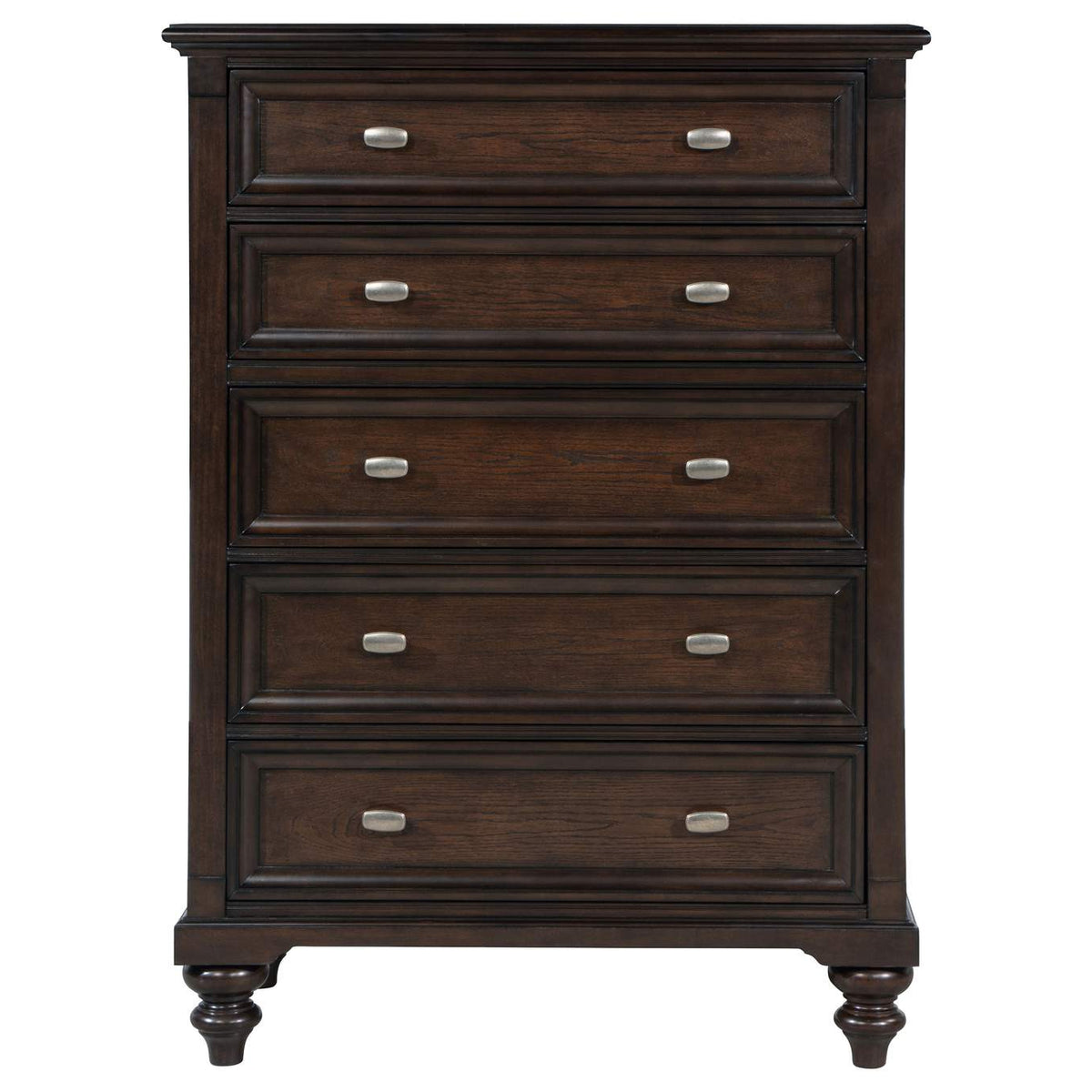 223635 Andover 5-drawer Chest of Drawers Dark Oak