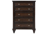 223635 Andover 5-drawer Chest of Drawers Dark Oak