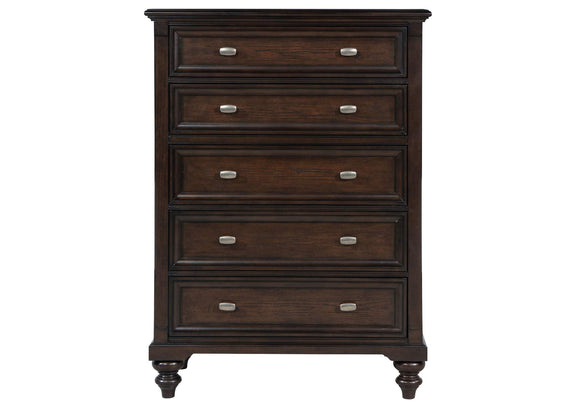 223635 Andover 5-drawer Chest of Drawers Dark Oak